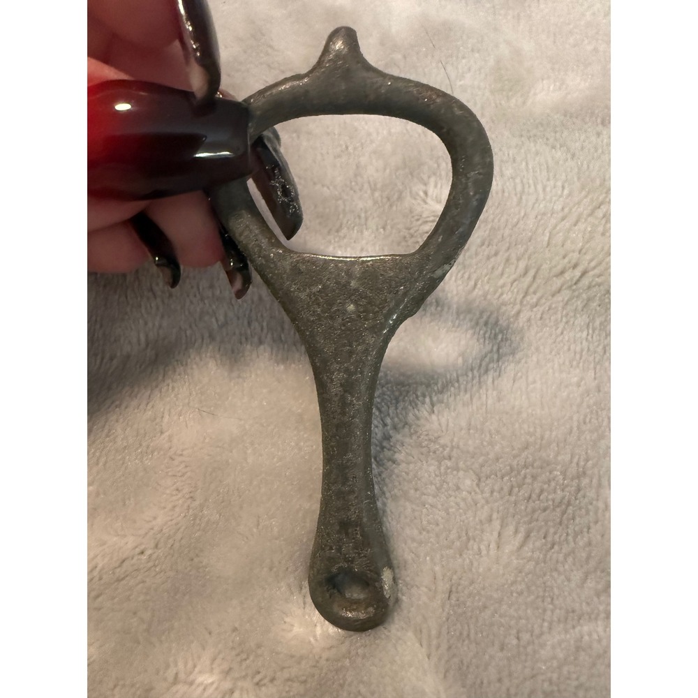 Vintage‎ Cast Metal Bottle Opener Rustic Bar Tool Primitive Patina